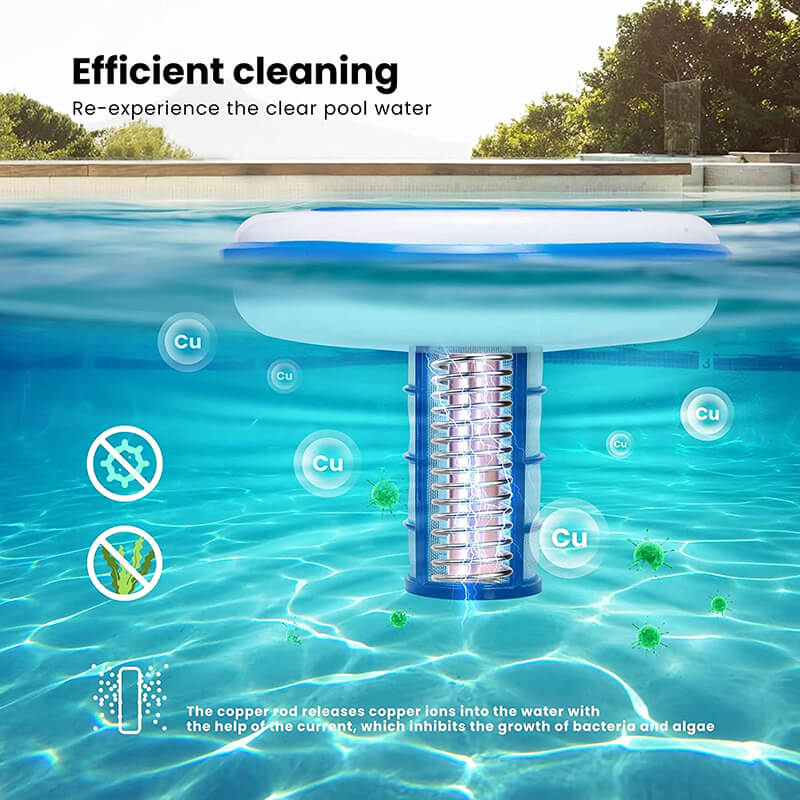 Solar Powered Pool Ionizer with LED Light
