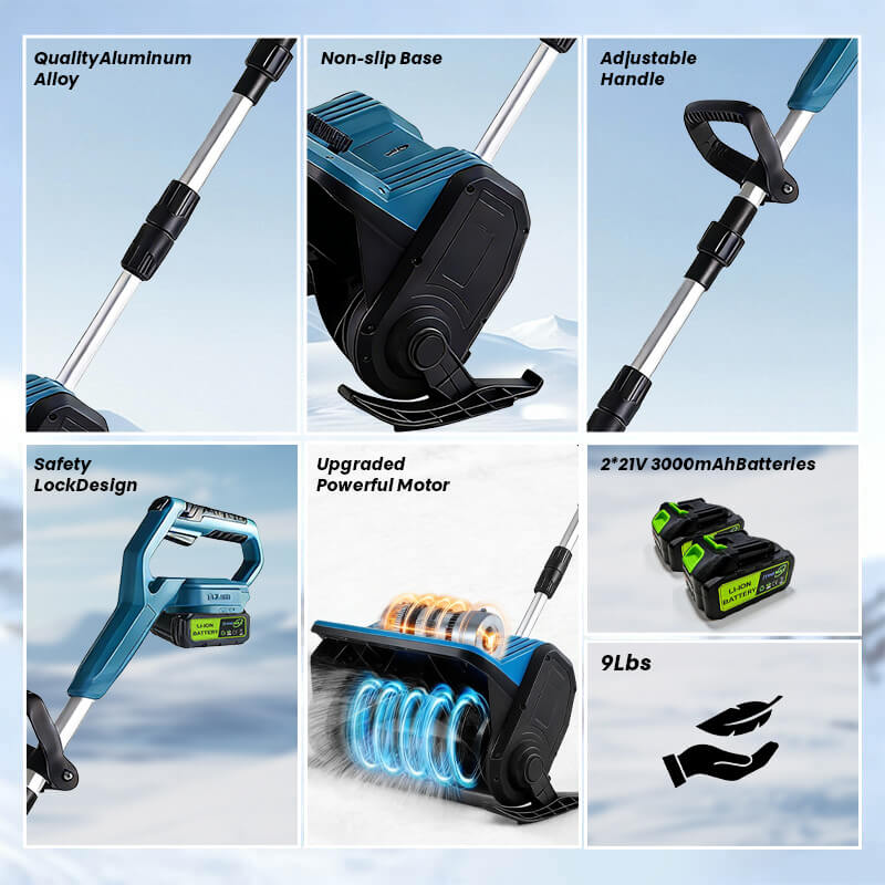 12 inches Cordless Snow Shovel with 2 Batteries