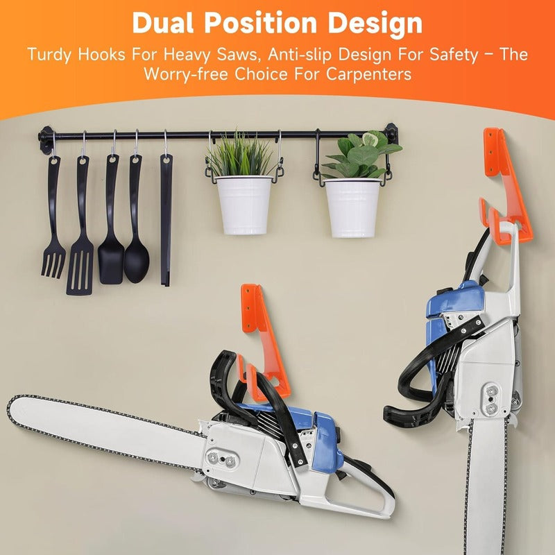 Chainsaw Stand Wall Mount for Garden, Garage, Workshop
