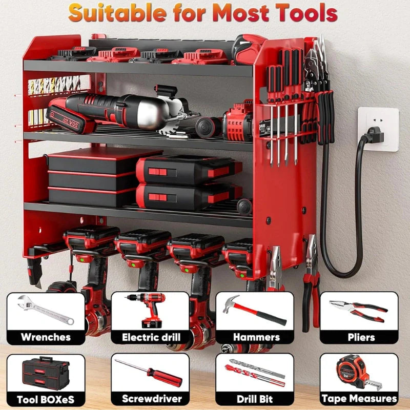 8-Outlet Power Tool Organizer Wall Mount